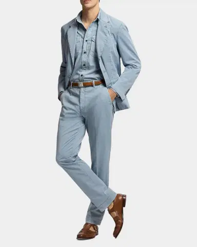 Ralph Lauren Purple Label Men's Kent Linen-Silk Suit Jacket | Thumbnail 2 Ralph Lauren Purple Label Men's Kent Linen-Silk Suit Jacket | Thumbnail 2