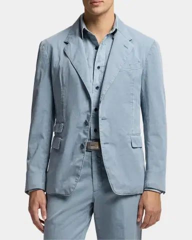 Ralph Lauren Purple Label Men's Kent Linen-Silk Suit Jacket | Thumbnail 4 Ralph Lauren Purple Label Men's Kent Linen-Silk Suit Jacket | Thumbnail 4