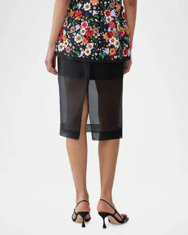 Carolina Herrera Silk Knee Length Skirt | Thumbnail 3 Carolina Herrera Silk Knee Length Skirt | Thumbnail 3