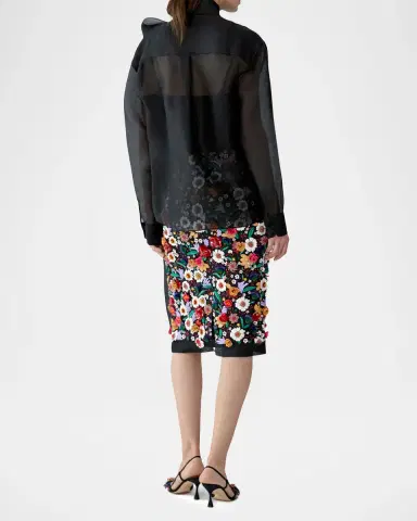 Carolina Herrera Bow Button-Front Silk Shirt | Thumbnail 3 Carolina Herrera Bow Button-Front Silk Shirt | Thumbnail 3