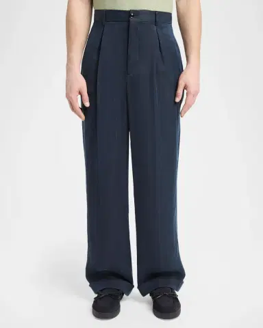 Giorgio Armani Men's Pleated-Front Virgin Wool Pants | Thumbnail 4 Giorgio Armani Men's Pleated-Front Virgin Wool Pants | Thumbnail 4
