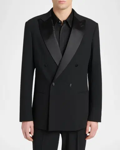 Giorgio Armani Men's Double Breasted Virgin Wool-blend Blazer | Thumbnail 3 Giorgio Armani Men's Double Breasted Virgin Wool-blend Blazer | Thumbnail 3