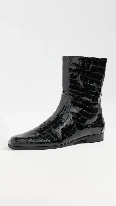Black Suede Studio Aries Booties BLACK CROC PATENT LEATHER | Thumbnail 2 Black Suede Studio Aries Booties BLACK CROC PATENT LEATHER | Thumbnail 2
