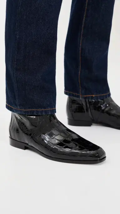 Black Suede Studio Aries Booties BLACK CROC PATENT LEATHER | Thumbnail 3 Black Suede Studio Aries Booties BLACK CROC PATENT LEATHER | Thumbnail 3