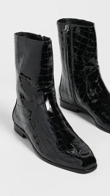 Black Suede Studio Aries Booties BLACK CROC PATENT LEATHER | Thumbnail 5 Black Suede Studio Aries Booties BLACK CROC PATENT LEATHER | Thumbnail 5
