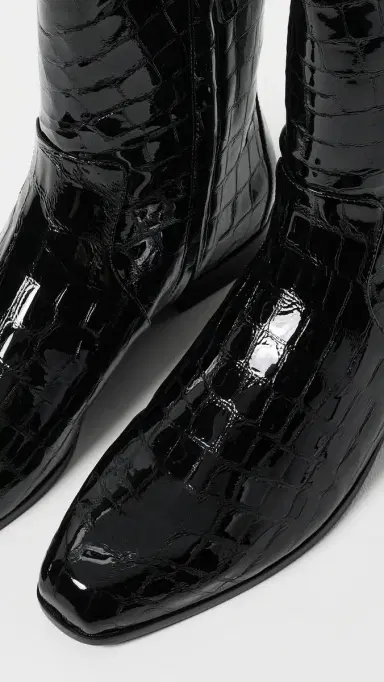 Black Suede Studio Aries Booties BLACK CROC PATENT LEATHER | Thumbnail 6 Black Suede Studio Aries Booties BLACK CROC PATENT LEATHER | Thumbnail 6