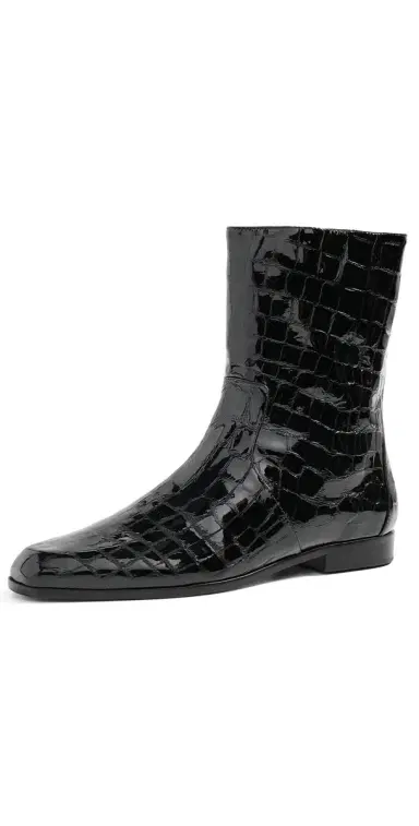 Black Suede Studio Aries Booties BLACK CROC PATENT LEATHER | Thumbnail 1 Black Suede Studio Aries Booties BLACK CROC PATENT LEATHER | Thumbnail 1
