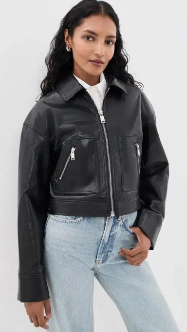 Anine Bing Assan Jacket Black Recycled eather | Thumbnail 2 Anine Bing Assan Jacket Black Recycled eather | Thumbnail 2