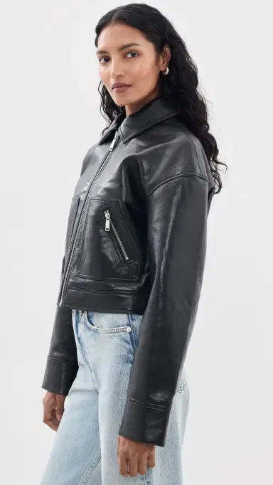 Anine Bing Assan Jacket Black Recycled eather | Thumbnail 4 Anine Bing Assan Jacket Black Recycled eather | Thumbnail 4