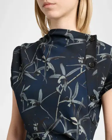 Proenza Schouler Anais Floral-Print Gathered Button-Side Maxi Dress | Thumbnail 5 Proenza Schouler Anais Floral-Print Gathered Button-Side Maxi Dress | Thumbnail 5