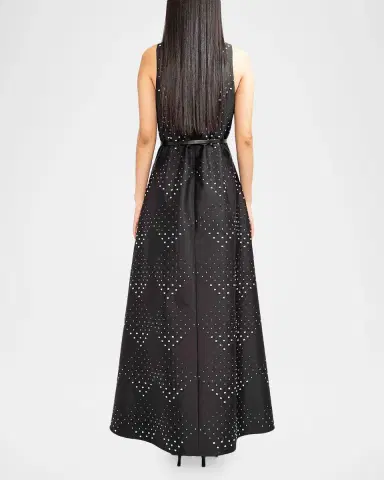 LOVEBIRDS Bennet Diamond-Patterned A-Line Maxi Dress | Thumbnail 3 LOVEBIRDS Bennet Diamond-Patterned A-Line Maxi Dress | Thumbnail 3