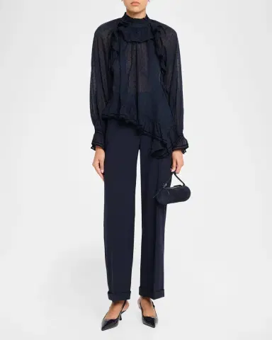 Ulla Johnson Marcella Long-Sleeve Asymmetric Cotton Blouse | Thumbnail 2 Ulla Johnson Marcella Long-Sleeve Asymmetric Cotton Blouse | Thumbnail 2