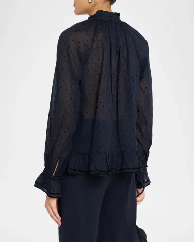 Ulla Johnson Marcella Long-Sleeve Asymmetric Cotton Blouse | Thumbnail 3 Ulla Johnson Marcella Long-Sleeve Asymmetric Cotton Blouse | Thumbnail 3