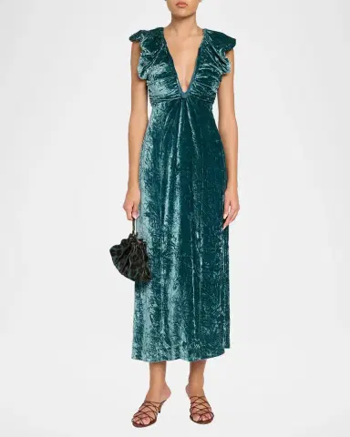 Ulla Johnson Astra Velvet V-Neck Dress | Thumbnail 2 Ulla Johnson Astra Velvet V-Neck Dress | Thumbnail 2