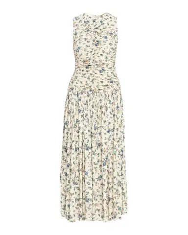 Ulla Johnson Elora Ruched Floral Jersey Midi Dress | Thumbnail 1 Ulla Johnson Elora Ruched Floral Jersey Midi Dress | Thumbnail 1