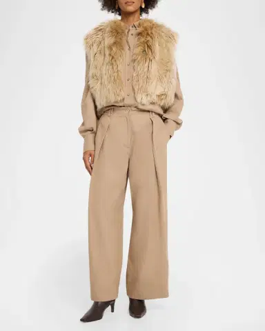 Brunello Cucinelli Sparkle Twill Wide-Leg Pants | Thumbnail 2 Brunello Cucinelli Sparkle Twill Wide-Leg Pants | Thumbnail 2