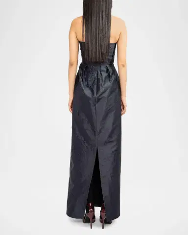 LOVEBIRDS Muse Strapless Abstract-Print Column Gown | Thumbnail 3 LOVEBIRDS Muse Strapless Abstract-Print Column Gown | Thumbnail 3