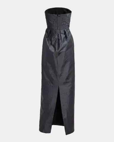 LOVEBIRDS Muse Strapless Abstract-Print Column Gown | Thumbnail 4 LOVEBIRDS Muse Strapless Abstract-Print Column Gown | Thumbnail 4