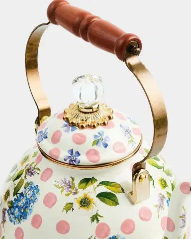 MacKenzie-Childs Wildflowers Large Pink Tea Kettle | Thumbnail 2 MacKenzie-Childs Wildflowers Large Pink Tea Kettle | Thumbnail 2