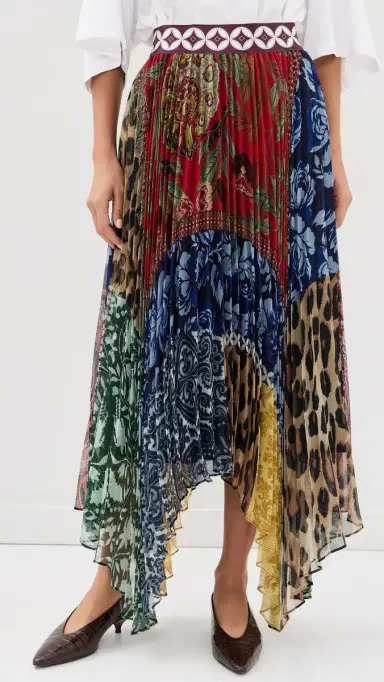 Alice + Olivia Katz Handkerchief Hem Midi Skirt Off The Grid Lg | Thumbnail 2 Alice + Olivia Katz Handkerchief Hem Midi Skirt Off The Grid Lg | Thumbnail 2