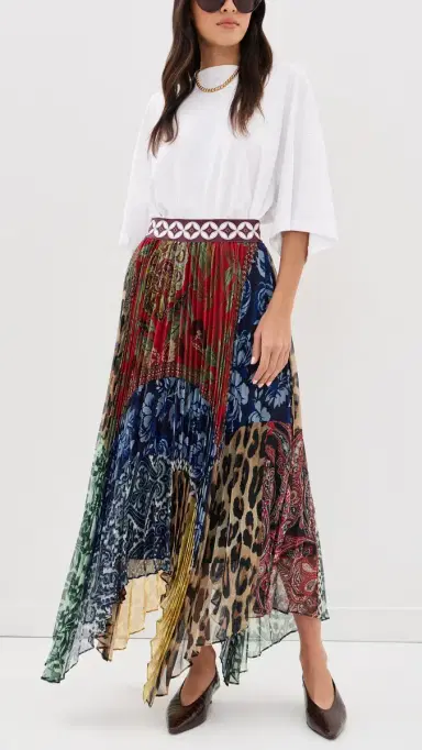 Alice + Olivia Katz Handkerchief Hem Midi Skirt Off The Grid Lg | Thumbnail 5 Alice + Olivia Katz Handkerchief Hem Midi Skirt Off The Grid Lg | Thumbnail 5