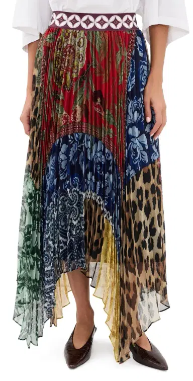 Alice + Olivia Katz Handkerchief Hem Midi Skirt Off The Grid Lg | Thumbnail 1 Alice + Olivia Katz Handkerchief Hem Midi Skirt Off The Grid Lg | Thumbnail 1
