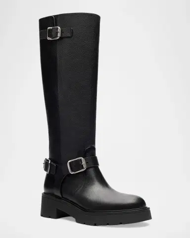 Stuart Weitzman Ren Moto Leather Knee-High Boots | Thumbnail 2 Stuart Weitzman Ren Moto Leather Knee-High Boots | Thumbnail 2