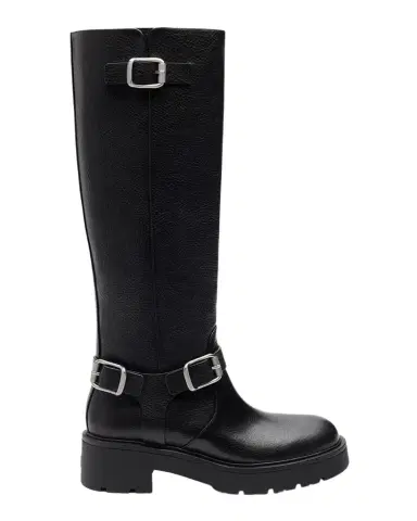Stuart Weitzman Ren Moto Leather Knee-High Boots | Thumbnail 1 Stuart Weitzman Ren Moto Leather Knee-High Boots | Thumbnail 1