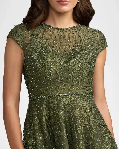 Mac Duggal Embellished Jewel Neck A-Line Cocktail Dress | Thumbnail 4 Mac Duggal Embellished Jewel Neck A-Line Cocktail Dress | Thumbnail 4