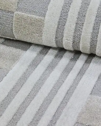 MacKenzie-Childs Light Grey Tonal Check Rug, 2 ' x 4 ' | Thumbnail 3 MacKenzie-Childs Light Grey Tonal Check Rug, 2 ' x 4 ' | Thumbnail 3