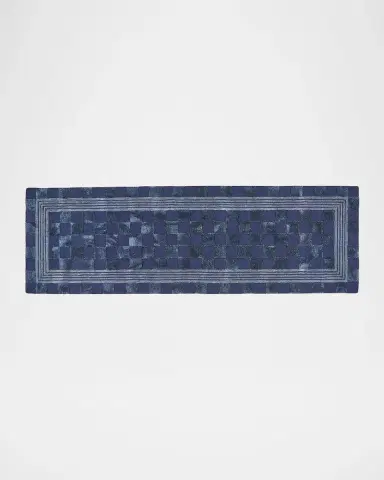 MacKenzie-Childs Indigo Blue Tonal Check Runner, 3 ' x 8 ' | Thumbnail 2 MacKenzie-Childs Indigo Blue Tonal Check Runner, 3 ' x 8 ' | Thumbnail 2