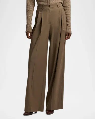 Ralph Lauren Collection Clarice Wool-Blend Pleated Wide-Leg Pants | Thumbnail 4 Ralph Lauren Collection Clarice Wool-Blend Pleated Wide-Leg Pants | Thumbnail 4