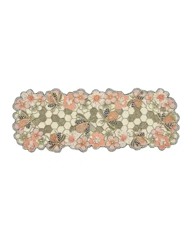MacKenzie-Childs Cherry Blossom Bee Beaded Table Runner | Thumbnail 1 MacKenzie-Childs Cherry Blossom Bee Beaded Table Runner | Thumbnail 1