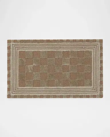 MacKenzie-Childs Mocha Tonal Check Rug, 2 ' x 4 ' | Thumbnail 2 MacKenzie-Childs Mocha Tonal Check Rug, 2 ' x 4 ' | Thumbnail 2