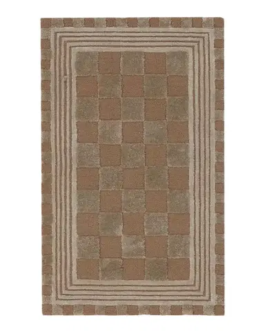 MacKenzie-Childs Mocha Tonal Check Rug, 2 ' x 4 ' | Thumbnail 1 MacKenzie-Childs Mocha Tonal Check Rug, 2 ' x 4 ' | Thumbnail 1
