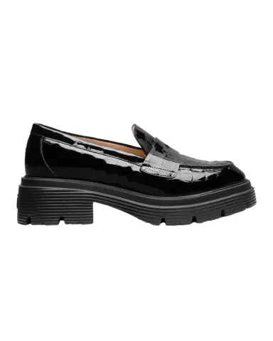 Stuart Weitzman Hudson 20MM Croc-Embossed Patent Leather Penny Loafers | Thumbnail 1 Stuart Weitzman Hudson 20MM Croc-Embossed Patent Leather Penny Loafers | Thumbnail 1