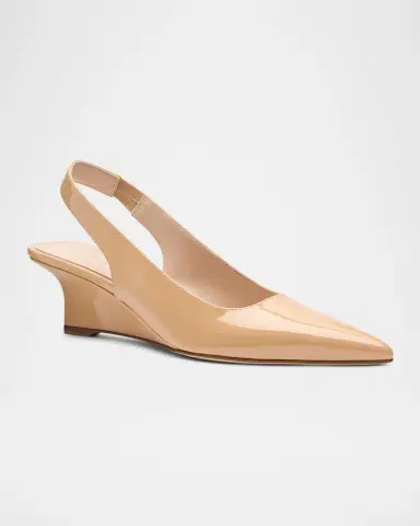 Stuart Weitzman Vinnie 50MM Patent Leather Slingback Pumps | Thumbnail 2 Stuart Weitzman Vinnie 50MM Patent Leather Slingback Pumps | Thumbnail 2
