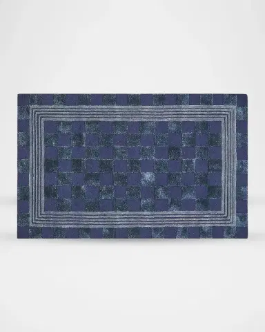 MacKenzie-Childs Indigo Blue Tonal Check Rug, 3 ' x 5 ' | Thumbnail 2 MacKenzie-Childs Indigo Blue Tonal Check Rug, 3 ' x 5 ' | Thumbnail 2