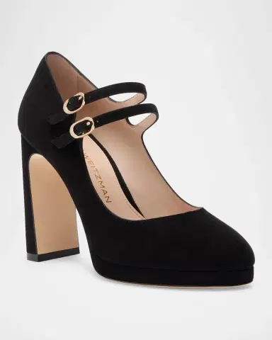 Stuart Weitzman 100mm Babette Suede Platform Mary Janes | Thumbnail 2 Stuart Weitzman 100mm Babette Suede Platform Mary Janes | Thumbnail 2