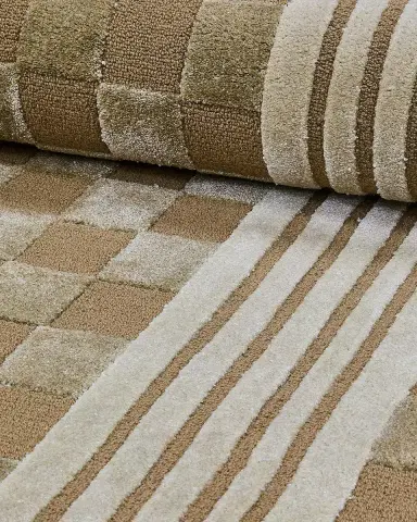 MacKenzie-Childs Mocha Tonal Check Rug, 3 ' x 5 ' | Thumbnail 3 MacKenzie-Childs Mocha Tonal Check Rug, 3 ' x 5 ' | Thumbnail 3