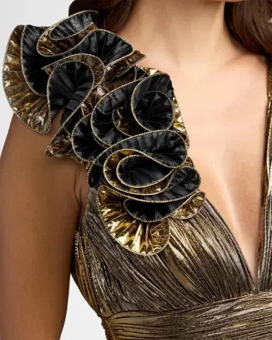 Mac Duggal Metallic Pleated Ombré Gown | Thumbnail 4 Mac Duggal Metallic Pleated Ombré Gown | Thumbnail 4