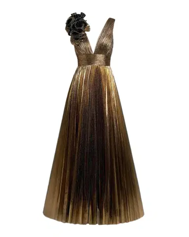 Mac Duggal Metallic Pleated Ombré Gown | Thumbnail 1 Mac Duggal Metallic Pleated Ombré Gown | Thumbnail 1