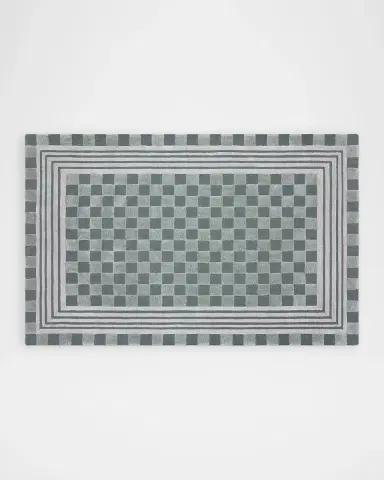 MacKenzie-Childs Sage Green Tonal Check Rug, 5 ' x 8 ' | Thumbnail 2 MacKenzie-Childs Sage Green Tonal Check Rug, 5 ' x 8 ' | Thumbnail 2