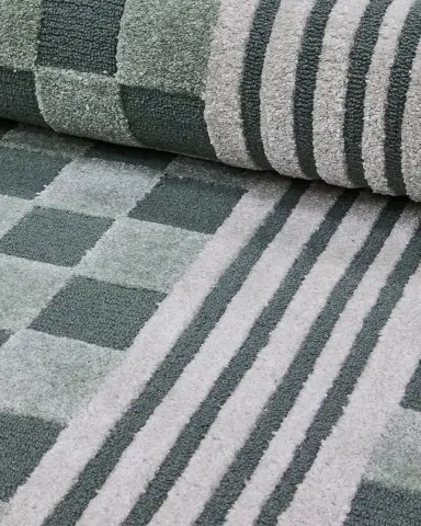 MacKenzie-Childs Sage Green Tonal Check Rug, 5 ' x 8 ' | Thumbnail 3 MacKenzie-Childs Sage Green Tonal Check Rug, 5 ' x 8 ' | Thumbnail 3