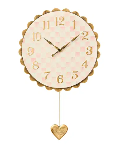 MacKenzie-Childs Rosy Check Heart Pendant Wall Clock | Thumbnail 3 MacKenzie-Childs Rosy Check Heart Pendant Wall Clock | Thumbnail 3