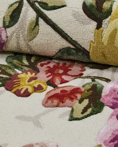 MacKenzie-Childs Golden Peonies Rug, 2 ' x 4 ' | Thumbnail 2 MacKenzie-Childs Golden Peonies Rug, 2 ' x 4 ' | Thumbnail 2