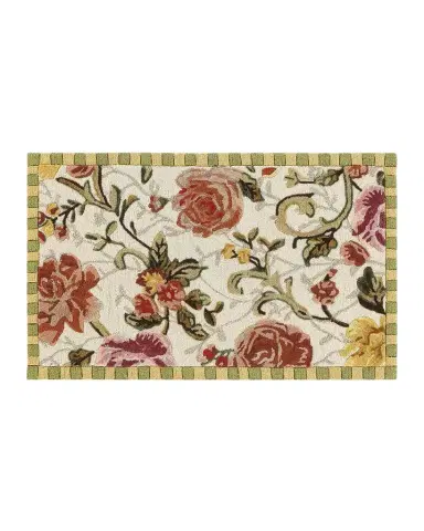 MacKenzie-Childs Golden Peonies Rug, 2 ' x 4 ' | Thumbnail 1 MacKenzie-Childs Golden Peonies Rug, 2 ' x 4 ' | Thumbnail 1
