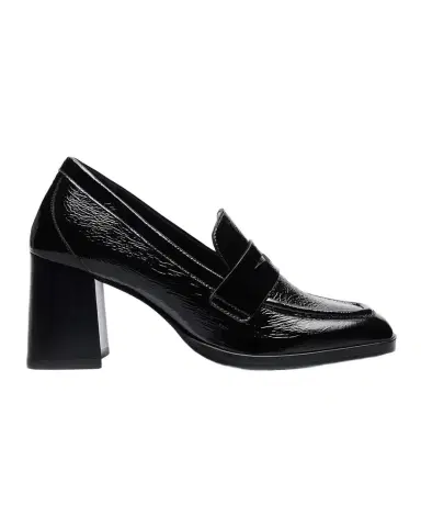 Stuart Weitzman 70mm Vera Crinkled Patent Leather Penny Loafer Pumps | Thumbnail 1 Stuart Weitzman 70mm Vera Crinkled Patent Leather Penny Loafer Pumps | Thumbnail 1