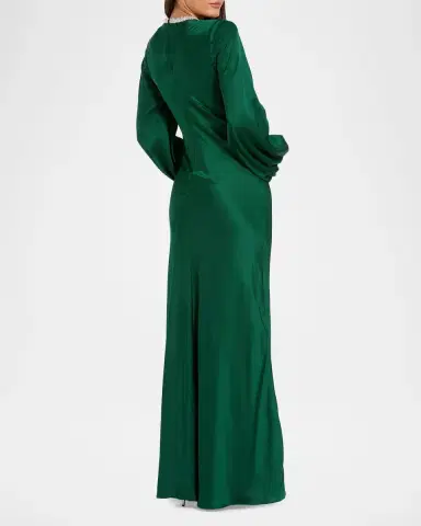 Mac Duggal Ieena Satin Sheath Gown | Thumbnail 3 Mac Duggal Ieena Satin Sheath Gown | Thumbnail 3