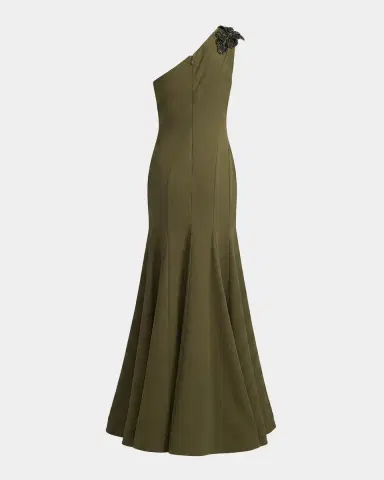 Mac Duggal Seamed Crepe One-Shoulder Gown | Thumbnail 5 Mac Duggal Seamed Crepe One-Shoulder Gown | Thumbnail 5